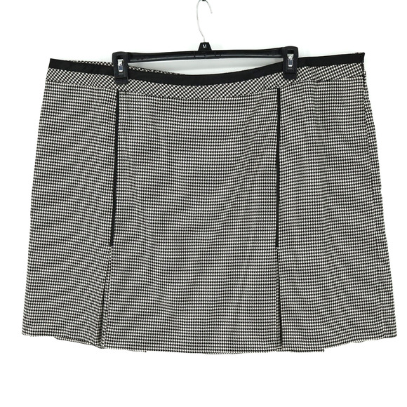 Lane Bryant Skirt Plus Size 28 Black White Houndstooth Knee Length Pleats Career - Picture 1 of 8